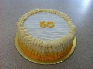 yellow 50th cake